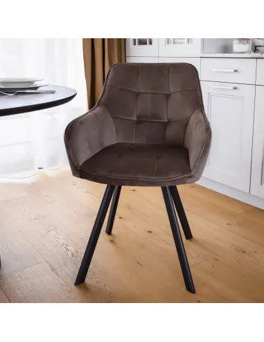 Scaun KONDELA, birou/living, 58.5x62x84.5 cm, structură metalică și țesătură Bluvel 38 | MobilaOK