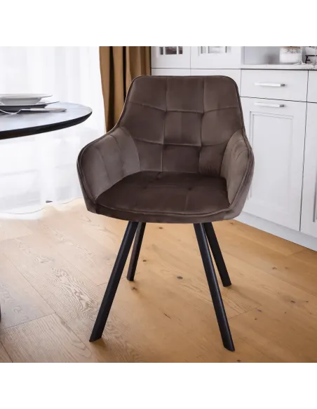 Scaun KONDELA, birou/living, 58.5x62x84.5 cm, structură metalică și țesătură Bluvel 38 | MobilaOK