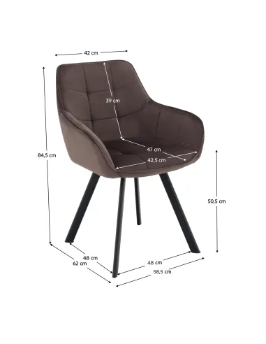 Scaun KONDELA, birou/living, 58.5x62x84.5 cm, structură metalică și țesătură Bluvel 38 | MobilaOK