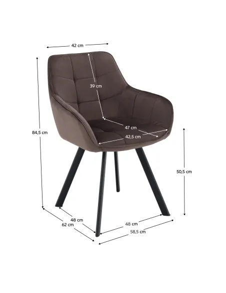 Scaun KONDELA, birou/living, 58.5x62x84.5 cm, structură metalică și țesătură Bluvel 38 | MobilaOK