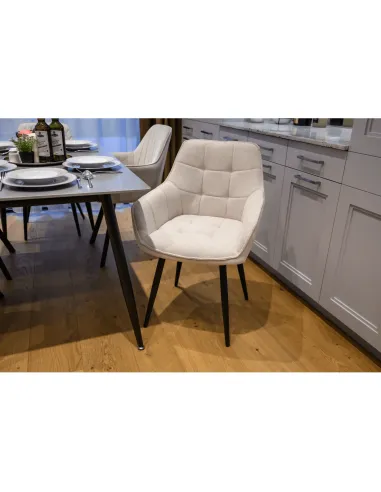 Scaun MARKEN, living/birou, 58.5x62x86 cm, textil și metal | MobilaOK