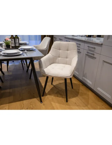 Scaun MARKEN, living/birou, 58.5x62x86 cm, textil și metal | MobilaOK