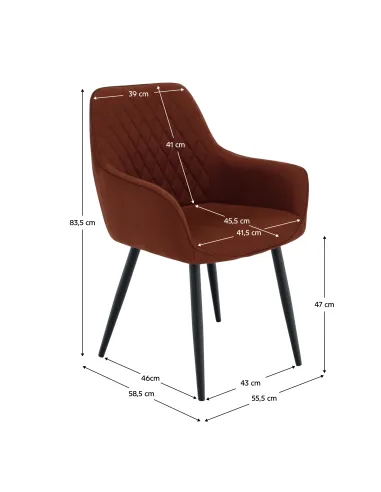 Scaun OSKOR, living/dining/birou, 55.5x58.5x83.5 cm, Tesatura si Metal | MobilaOK
