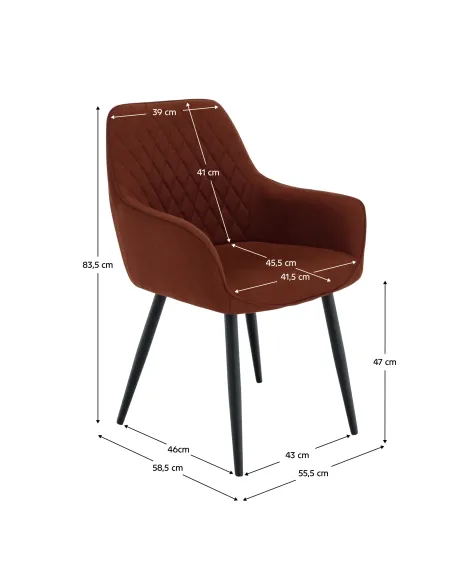 Scaun OSKOR, living/dining/birou, 55.5x58.5x83.5 cm, Tesatura si Metal | MobilaOK