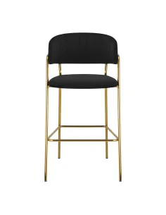 Scaun de bar DASMIN, catifea/crom auriu, 55x58x107 cm | MobilaOK 2