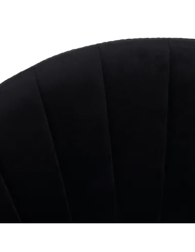 Scaun DASMIN, living, 58x53x81.5 cm, Velvet negru/crom auriu, cadru metalic | MobilaOK