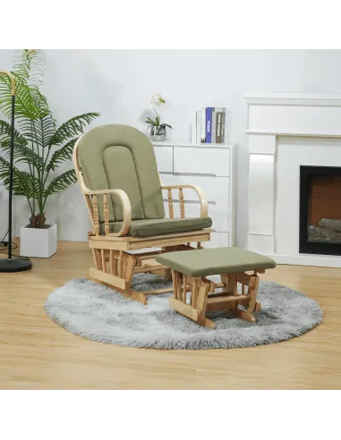 Scaun Balansoar DALBERT, living/grădină/balcon, 65x56x92 cm, lemn masiv de cauciuc | MobilaOK