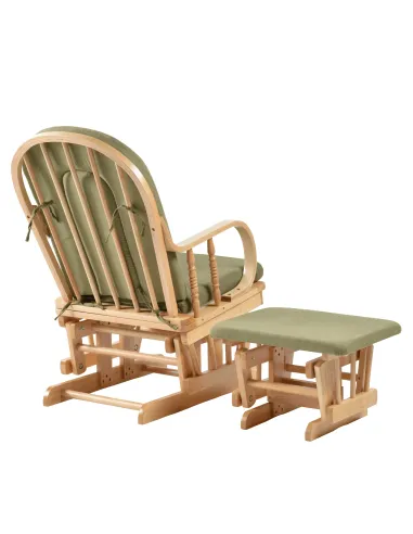 Scaun Balansoar DALBERT, living/grădină/balcon, 65x56x92 cm, lemn masiv de cauciuc | MobilaOK