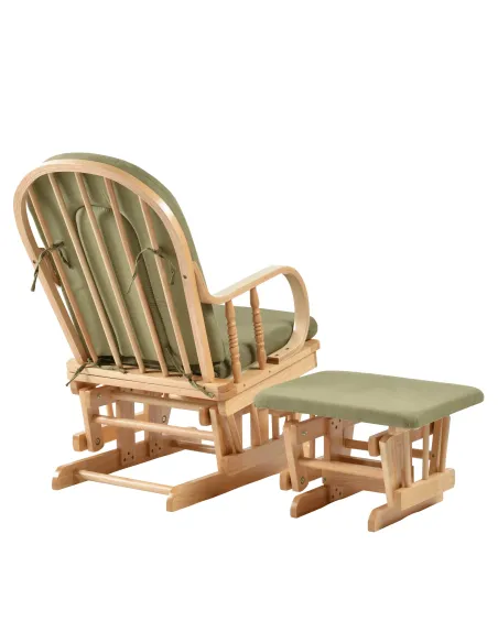 Scaun Balansoar DALBERT, living/grădină/balcon, 65x56x92 cm, lemn masiv de cauciuc | MobilaOK