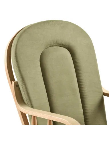 Scaun Balansoar DALBERT, living/grădină/balcon, 65x56x92 cm, lemn masiv de cauciuc | MobilaOK