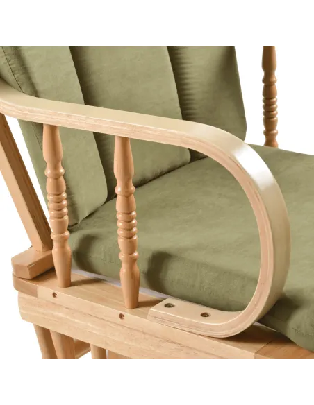 Scaun Balansoar DALBERT, living/grădină/balcon, 65x56x92 cm, lemn masiv de cauciuc | MobilaOK