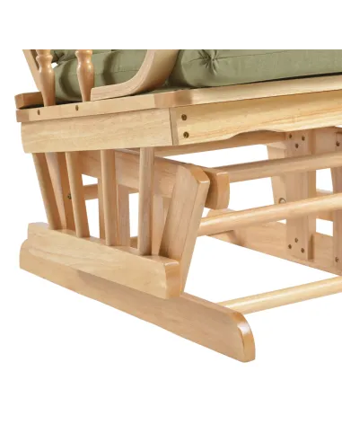 Scaun Balansoar DALBERT, living/grădină/balcon, 65x56x92 cm, lemn masiv de cauciuc | MobilaOK