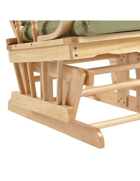 Scaun Balansoar DALBERT, living/grădină/balcon, 65x56x92 cm, lemn masiv de cauciuc | MobilaOK
