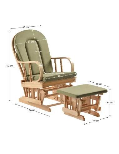Scaun Balansoar DALBERT, living/grădină/balcon, 65x56x92 cm, lemn masiv de cauciuc | MobilaOK