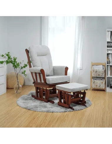 Scaun Balansoar SAFORD, living, 71x81x104 cm, Lemn masiv de cauciuc | MobilaOK