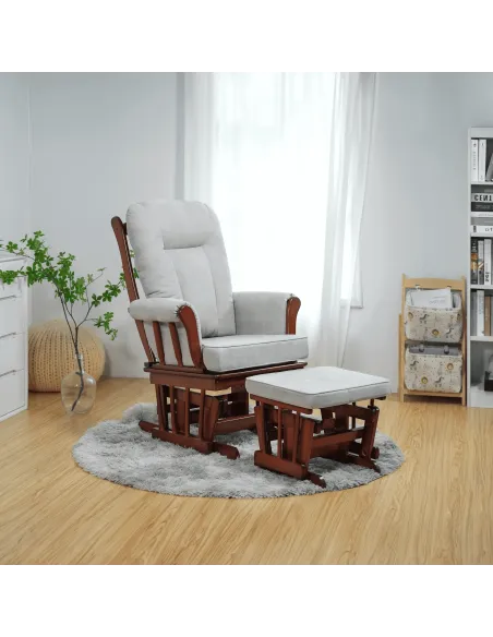 Scaun Balansoar SAFORD, living, 71x81x104 cm, Lemn masiv de cauciuc | MobilaOK