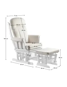 Scaun balansoar SAFORD, living/balcon, 71x81x104 cm, lemn masic si tesatura | MobilaOK 2