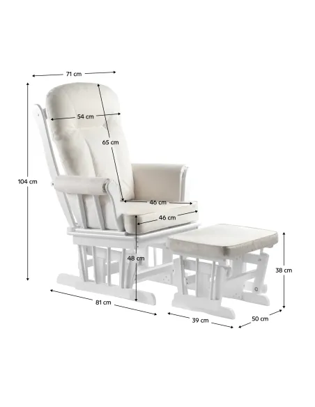 Scaun balansoar SAFORD, living/balcon, 71x81x104 cm, lemn masic si tesatura | MobilaOK