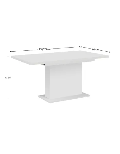 Masă Dining BOBA, extensibilă 160/200x90x77 cm, PAL melaminat | MobilaOK