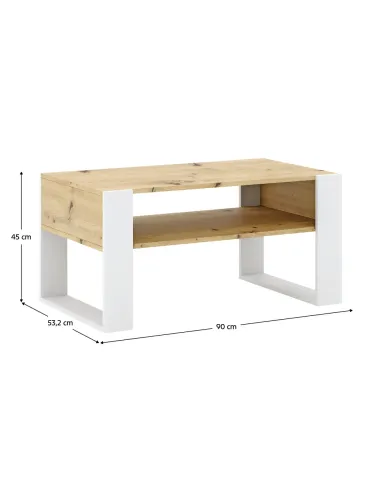 Masă de cafea CARA1 living 90x53.2x45 cm PAL și stejar | MobilaOK