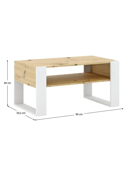 Masă de cafea CARA1 living 90x53.2x45 cm PAL și stejar | MobilaOK