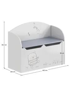 Cutie jucării BEAR, dormitor copii, 69.3x29.3x54.3 cm, MDF, KONDELA | MobilaOK 2
