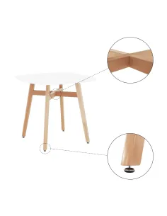 Masă dining DEJAN 3 NEW bucătărie 80x80 cm PAL și lemn masiv | MobilaOK 2