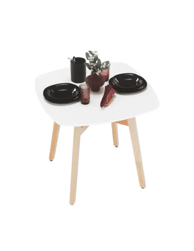 Masă dining DEJAN 3 NEW bucătărie 80x80 cm PAL și lemn masiv | MobilaOK