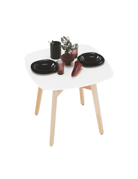 Masă dining DEJAN 3 NEW bucătărie 80x80 cm PAL și lemn masiv | MobilaOK