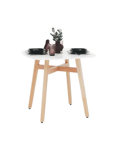 Masă dining DEJAN 3 NEW bucătărie 80x80 cm PAL și lemn masiv | MobilaOK