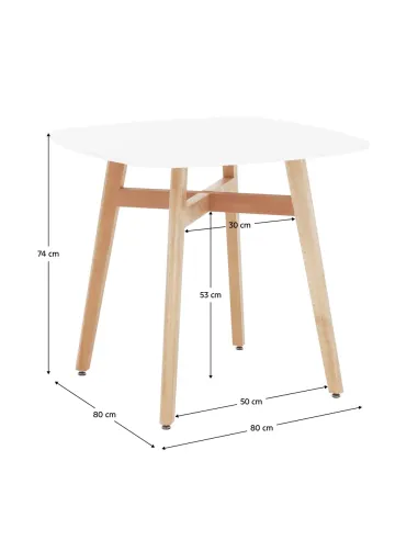 Masă dining DEJAN 3 NEW bucătărie 80x80 cm PAL și lemn masiv | MobilaOK