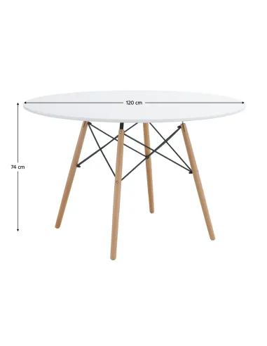 Masă Dining DEMIN NEW, sufragerie, diametru 120 cm, MDF | MobilaOK