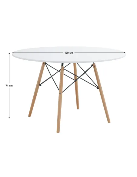 Masă Dining DEMIN NEW, sufragerie, diametru 120 cm, MDF | MobilaOK