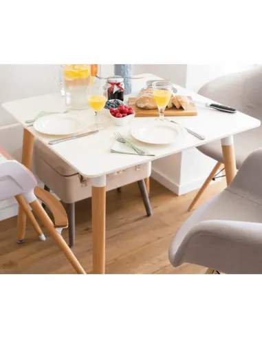 Masă dining DIDIER 4 NEW dining, 70x70x74 cm, PAL/MDF alb fag | MobilaOK