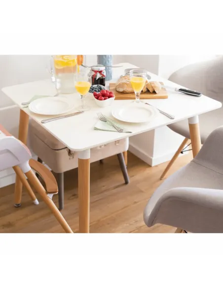 Masă dining DIDIER 4 NEW dining, 70x70x74 cm, PAL/MDF alb fag | MobilaOK