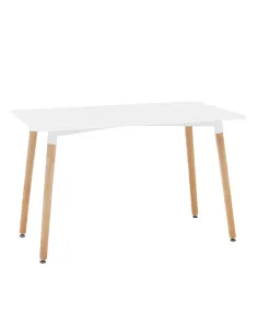 Masă dining DIDIER 5 NEW, sufragerie, 120x80 cm, PAL/MDF, alb/fag | MobilaOK