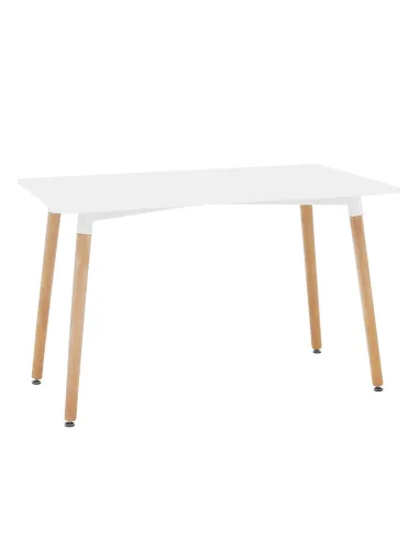 Masă dining DIDIER 5 NEW, sufragerie, 120x80 cm, PAL/MDF, alb/fag | MobilaOK