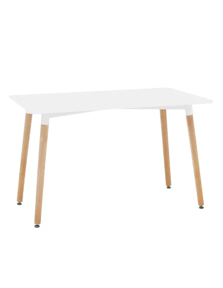 Masă dining DIDIER 5 NEW, sufragerie, 120x80 cm, PAL/MDF, alb/fag | MobilaOK