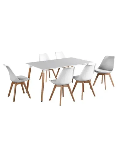 Masă dining DIDIER 5 NEW, sufragerie, 120x80 cm, PAL/MDF, alb/fag | MobilaOK