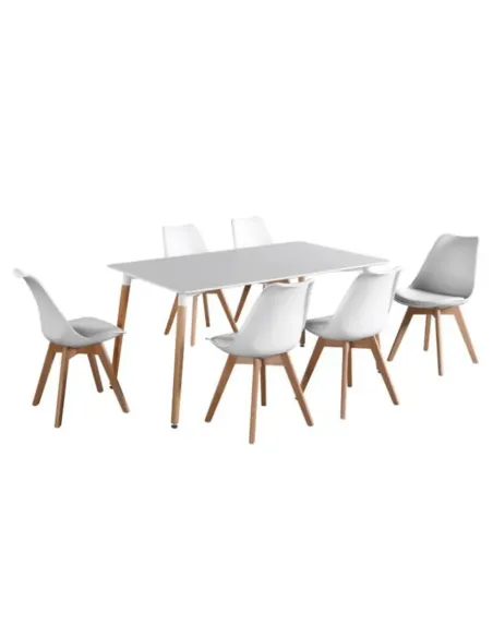 Masă dining DIDIER 5 NEW, sufragerie, 120x80 cm, PAL/MDF, alb/fag | MobilaOK