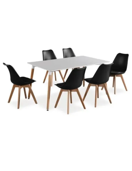Masă dining DIDIER 5 NEW, sufragerie, 120x80 cm, PAL/MDF, alb/fag | MobilaOK