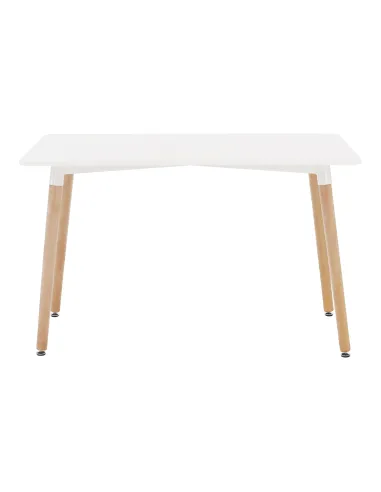 Masă dining DIDIER 5 NEW, sufragerie, 120x80 cm, PAL/MDF, alb/fag | MobilaOK