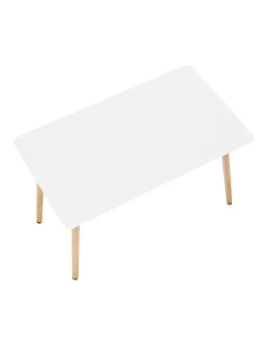 Masă dining DIDIER 5 NEW, sufragerie, 120x80 cm, PAL/MDF, alb/fag | MobilaOK