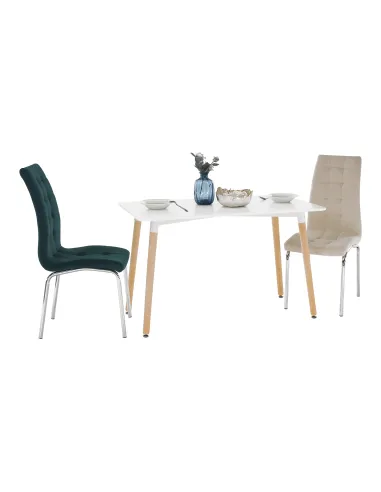 Masă dining DIDIER 5 NEW, sufragerie, 120x80 cm, PAL/MDF, alb/fag | MobilaOK