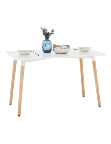 Masă dining DIDIER 5 NEW, sufragerie, 120x80 cm, PAL/MDF, alb/fag | MobilaOK