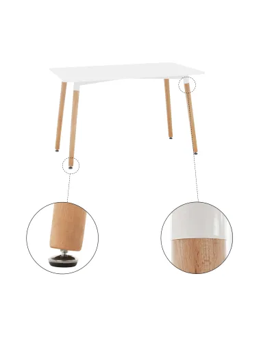 Masă dining DIDIER 5 NEW, sufragerie, 120x80 cm, PAL/MDF, alb/fag | MobilaOK