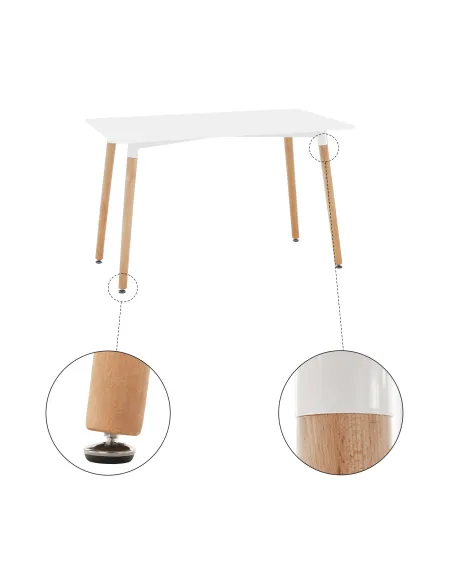 Masă dining DIDIER 5 NEW, sufragerie, 120x80 cm, PAL/MDF, alb/fag | MobilaOK