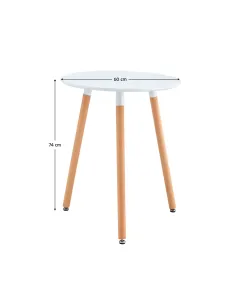 Masă Dining ELCAN NEW TYP 1, sufragerie/bucătărie, Ø60 cm, MDF și lemn | MobilaOK