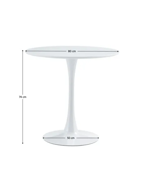 Masă Dining REVENTON NEW, dining, Ø80 cm, MDF laminat și metal | MobilaOK