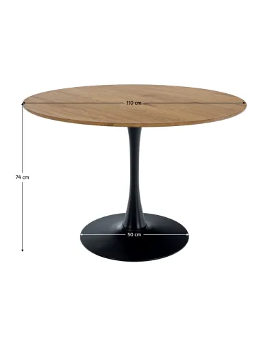 Masă de sufragerie REVENTON NEW, Ø110 cm, PAL și metal | MobilaOK